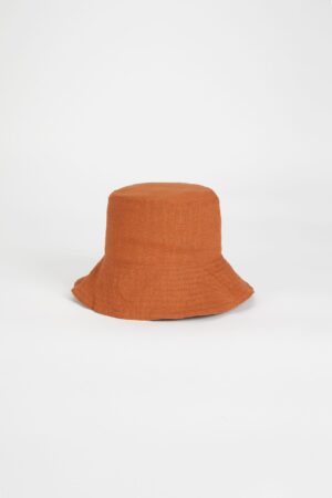 Alba Bucket Hat | Terracotta Linen